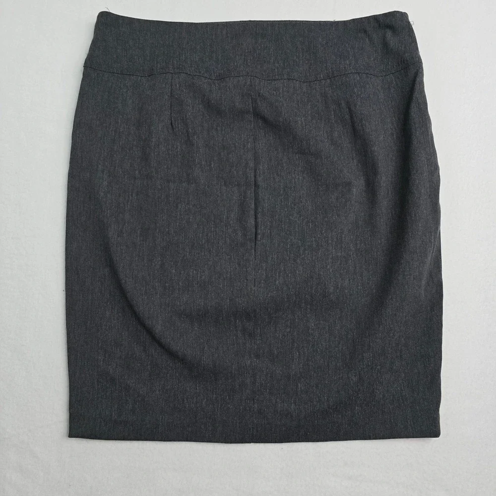 Joe B XL Charcoal Gray Pencil Skirt Career Zip Accent business Casual Bodycon‎